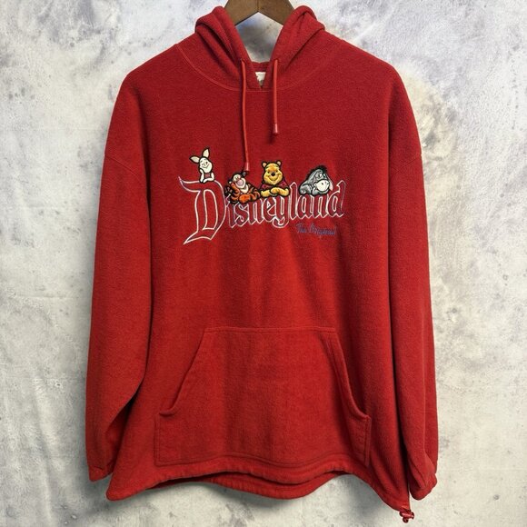 Vintage Disneyland Resorts Sweatshirt Adult XL Red Fleece Embroidered Disney - Picture 2 of 14